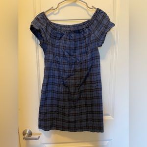 Madewell off shoulder checkered dress like new